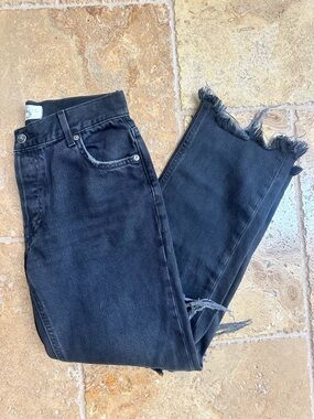 EUC We The Free Raw Hem Distressed Straight Jeans - Size 25